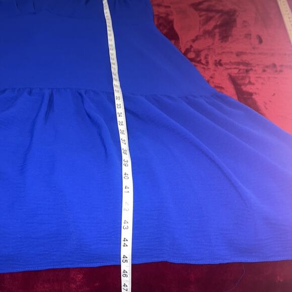 NWT $139 DKNY Soft V Neck Tiered Midi Dress Blue Plus Size 20W - Picture 7 of 9